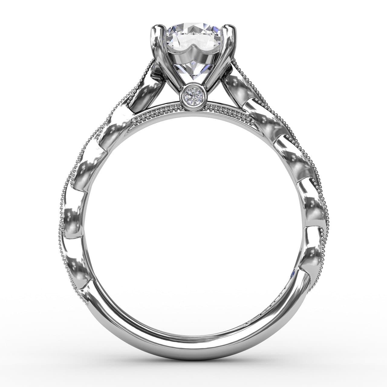 Classic Diamond Solitaire Engagement Ring With Diamond Twist Band (5552774938779) (10221020938433)