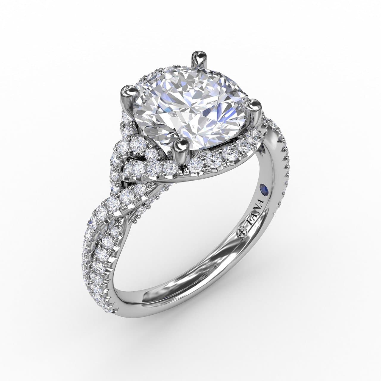 Contemporary Round Diamond Halo Engagement Ring With Twisted Shank (5552775168155) (10221020643521)