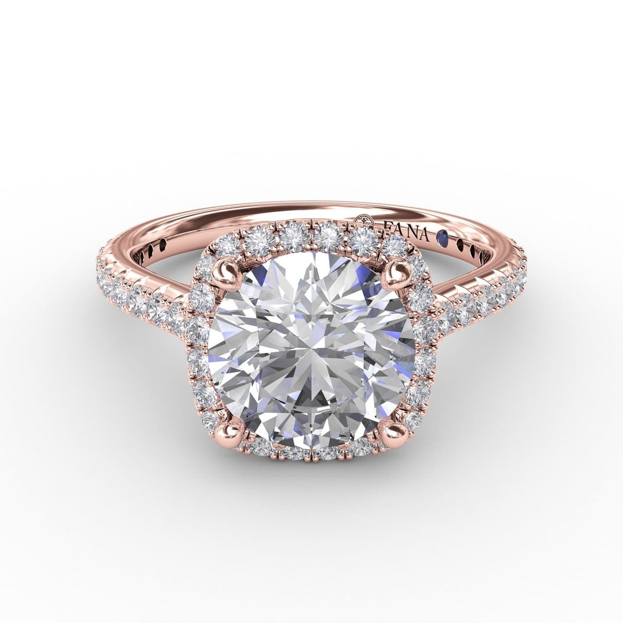 Cushion-Shaped Halo Diamond Engagement Ring with Diamond Band (5552789094555) (10221011894465)