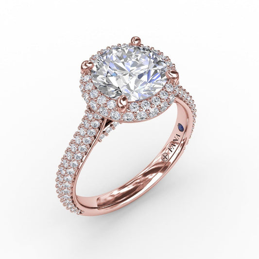 Seamless Pavé Diamond Double Halo Engagement Ring (5552789258395) (10221011697857)