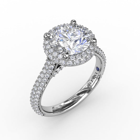 Seamless Pavé Diamond Double Halo Engagement Ring (5552775430299) (10221020479681)