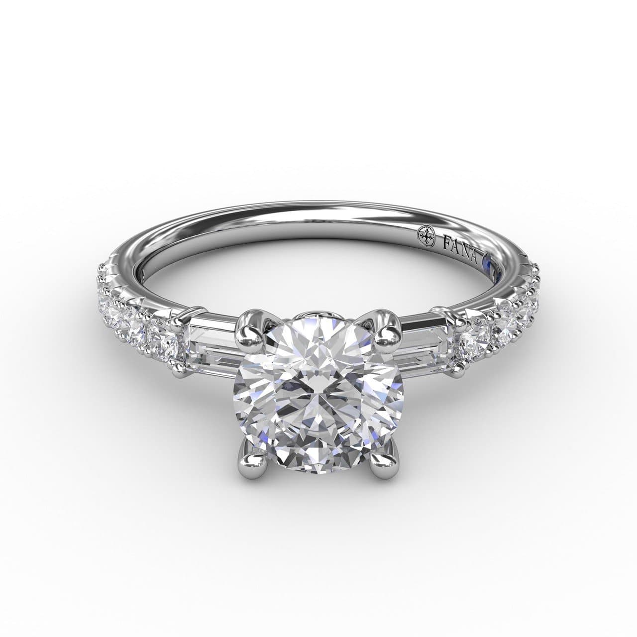 Contemporary Diamond Solitaire Engagement Ring With Baguettes (5552777560219) (10221018349761)