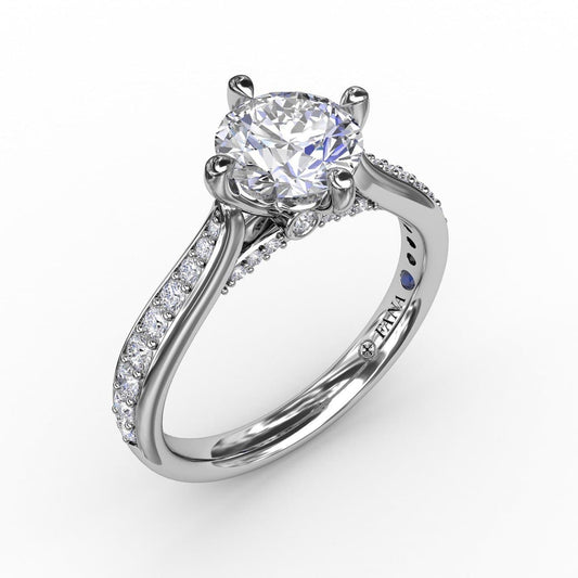 Contemporary Diamond Solitaire Engagement Ring With Tapered Diamond Band (5552777724059) (10221018153153)