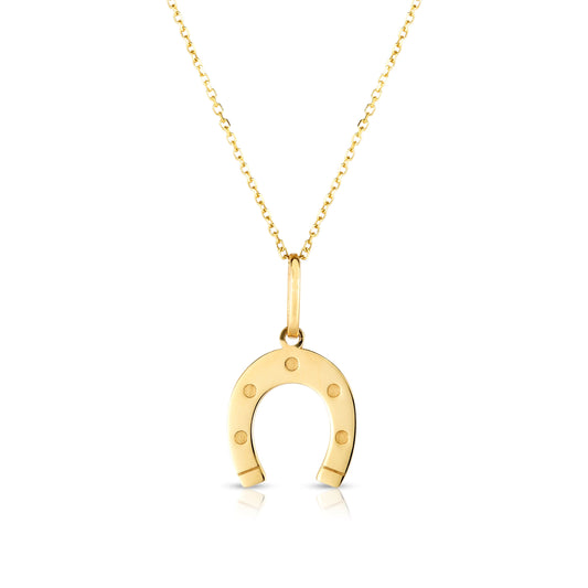 14K Gold Horseshoe Necklace (8210048745702) (10220865650881)