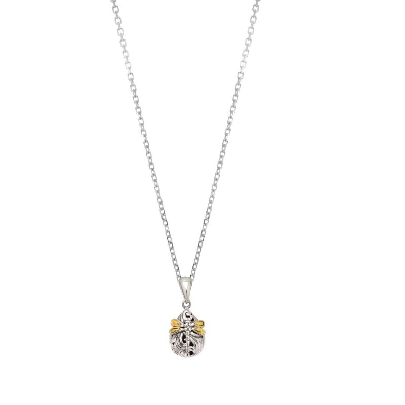 Silver & 18K Dragonfly Necklace (8210048123110) (10220866240705)