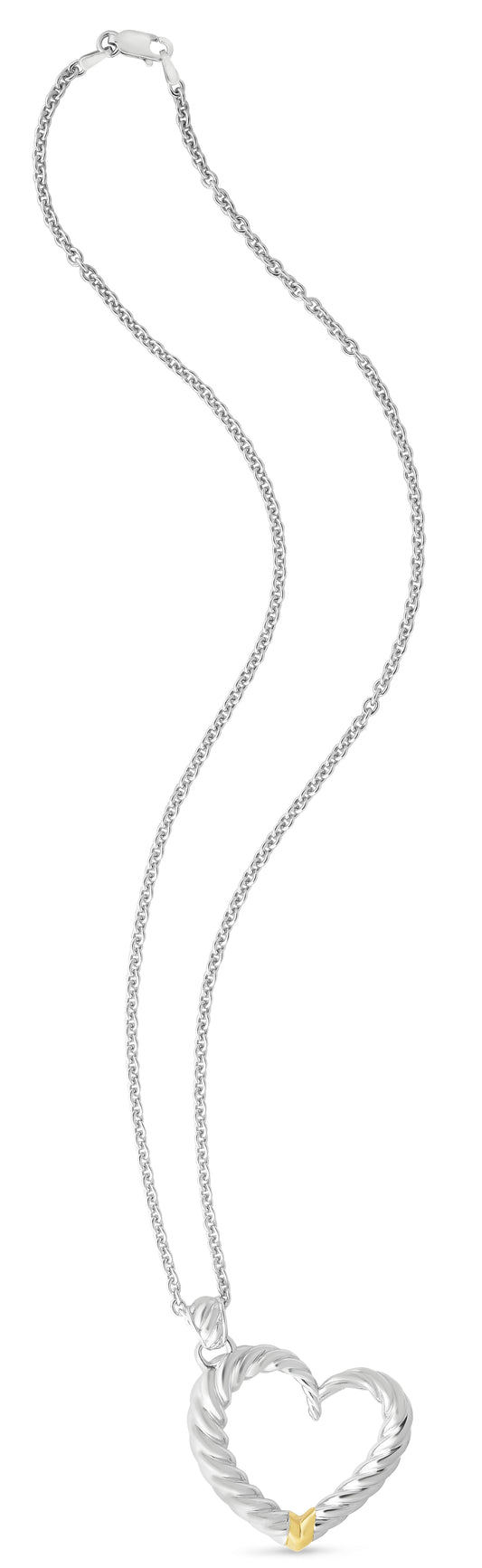 Italian Cable Bold Heart Necklace (8210047860966) (10220866830529)