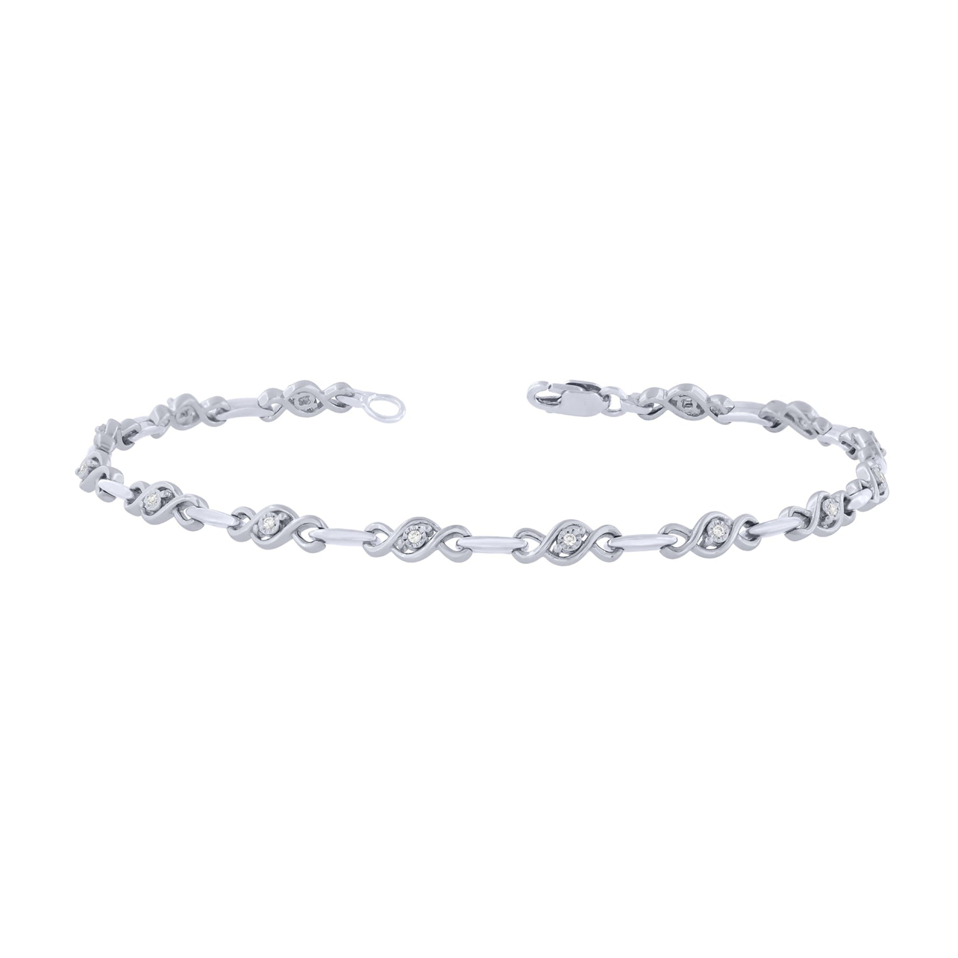 Sterling Silver 1/10Ctw Dia Fashion Bracelet (6738322522267) (10220951470273)