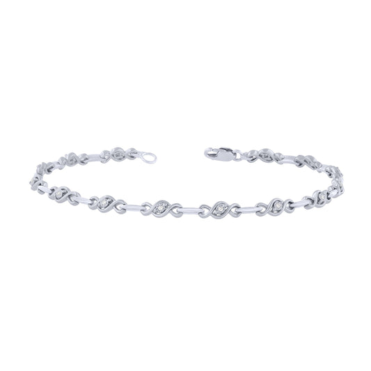 Sterling Silver 1/10Ctw Dia Fashion Bracelet (6738322522267) (10220951470273)