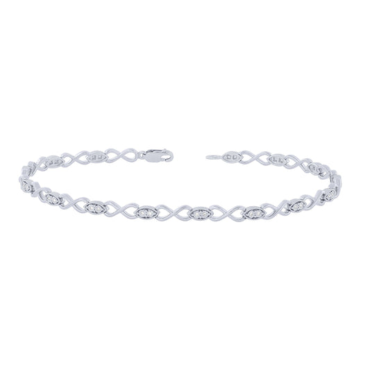 Sterling Silver 0.12Ctw Infinity Bracelet (6738322555035) (10220951371969)