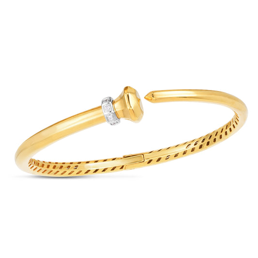 14K Gold Diamond Hardware Bangle (8210050449638) (10220862177473)