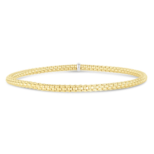 14K Gold Popcorn Stretch 3mm Bracelet (8210050416870) (10220862341313)