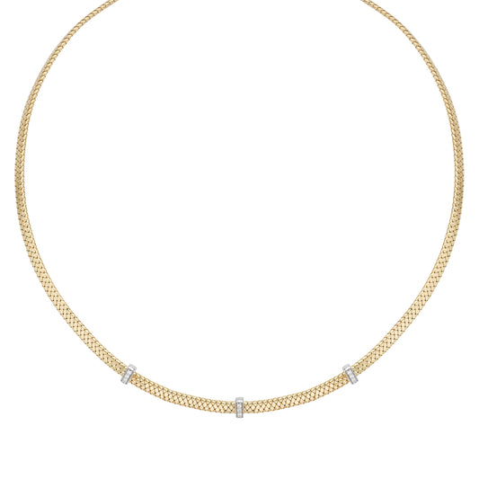 14K Gold Basketweave Diamond Accent Necklace (8210047238374) (10220869025985)