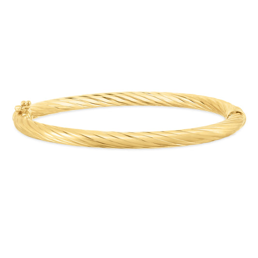 14K Yellow Gold Twist Bangle (8210050285798) (10220862931137)