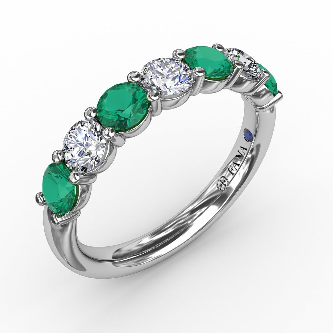 Emerald and Diamond Shared Prong Anniversary Band (5551824601243) (10221025919169)