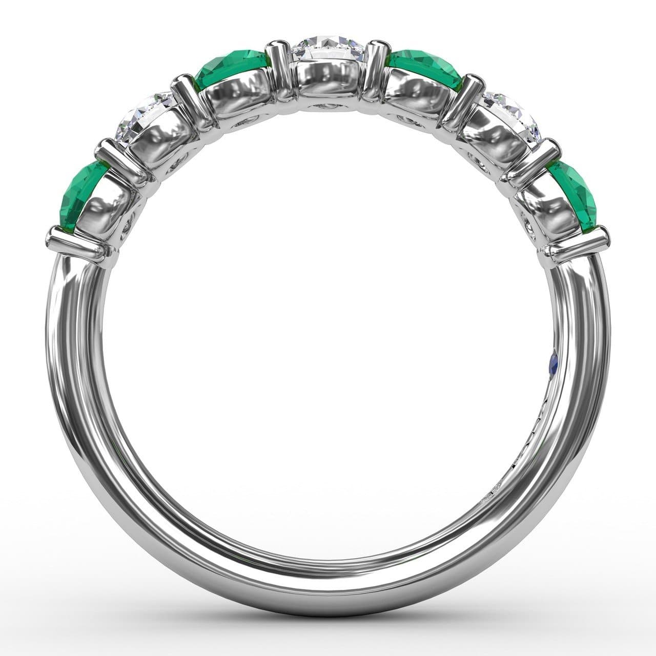 Emerald and Diamond Shared Prong Anniversary Band (5551824601243) (10221025919169)