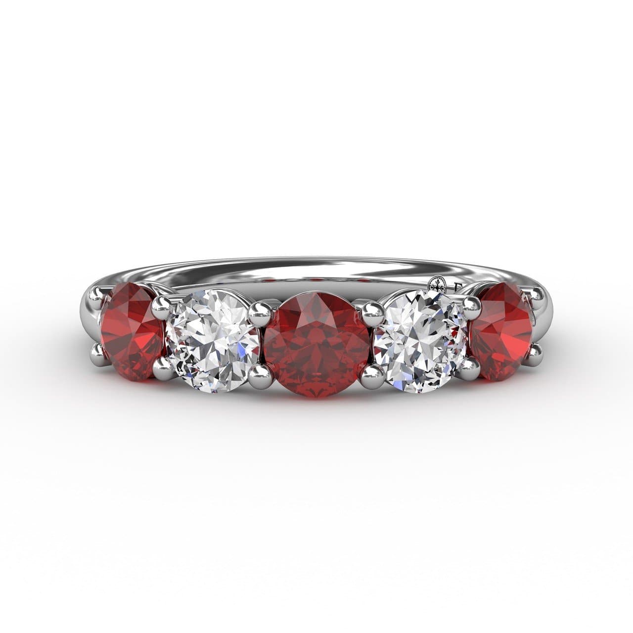 Chunky Ruby and Diamond Shared Prong Anniversary Band (5551825551515) (10221024870593)