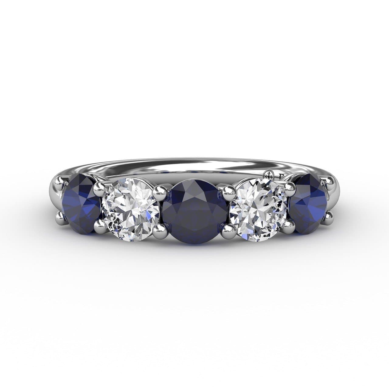 Chunky Sapphire and Diamond Shared Prong Anniversary Band (5551825879195) (10221024706753)