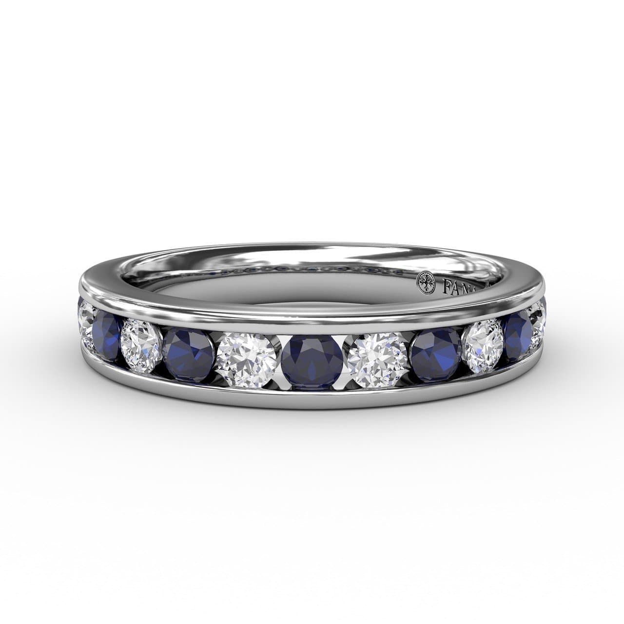 Channel Set Diamond and Sapphire Band (5552808788123) (10220999934145)