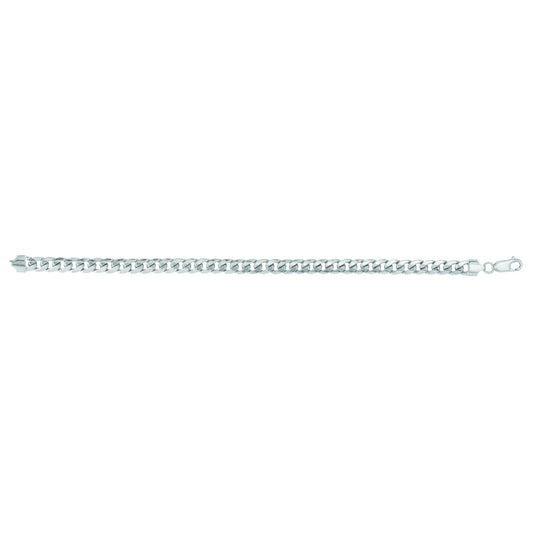 14kt 8.5 inches White Gold 6.7mm Lite Miami Cuban Link Bracelet with Lobster Lock (5688360304795) (10220989087937)