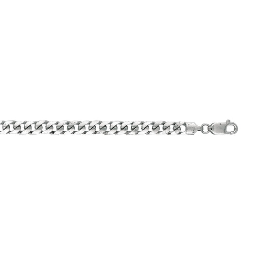 14kt 8.50 inches White Gold 5.8mm Diamond Cut Miami Cuban Link Chain with Lobster Clasp (5688359911579) (10220989350081)