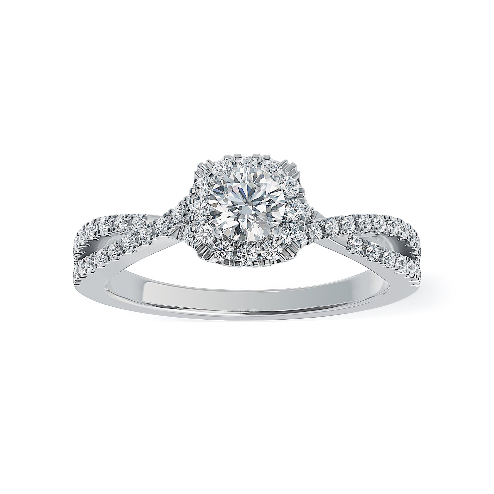 Lab Grown Diamond Halo Engagement Ring (8055182721254) (10220935774401)