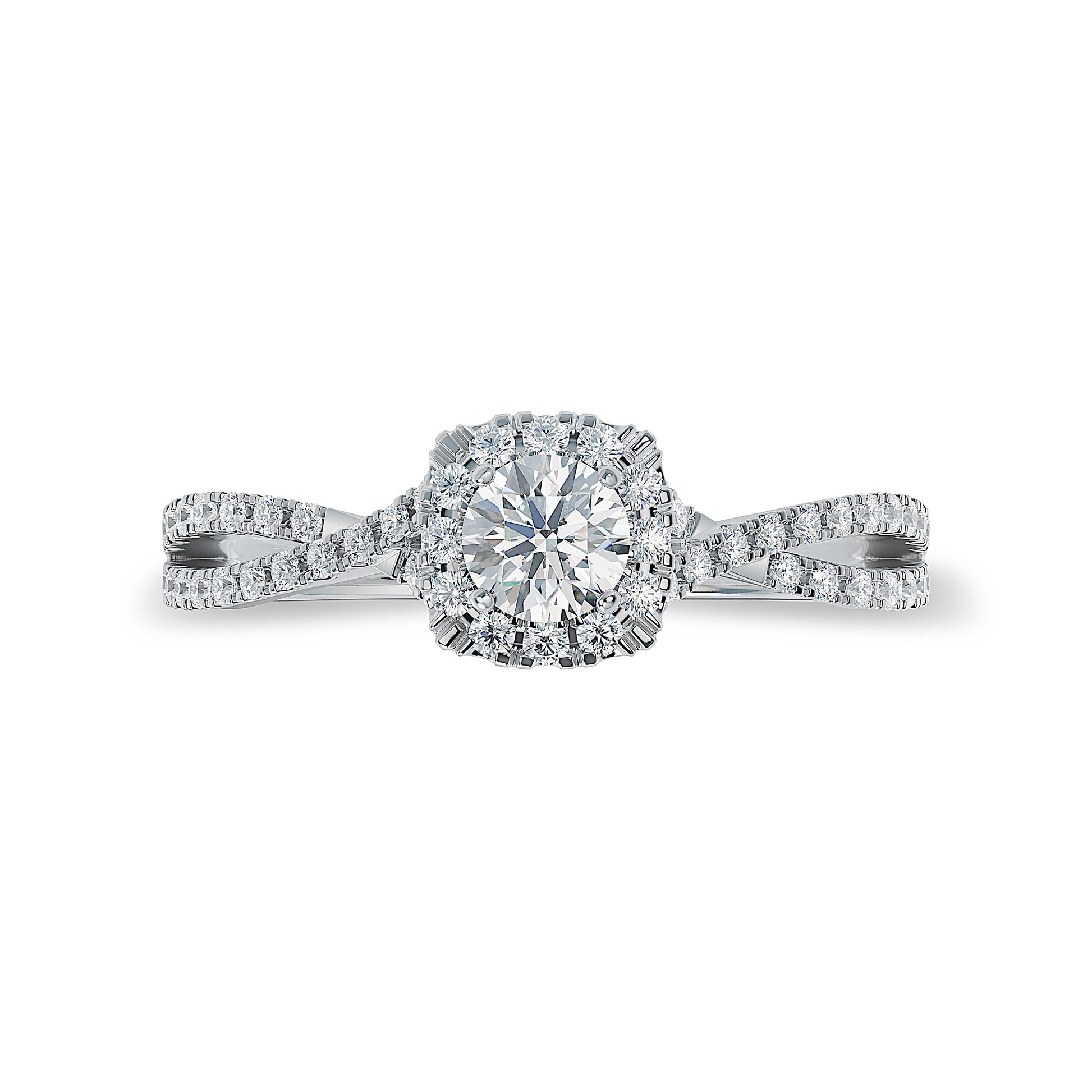 Lab Grown Diamond Halo Engagement Ring (8055182721254) (10220935774401)