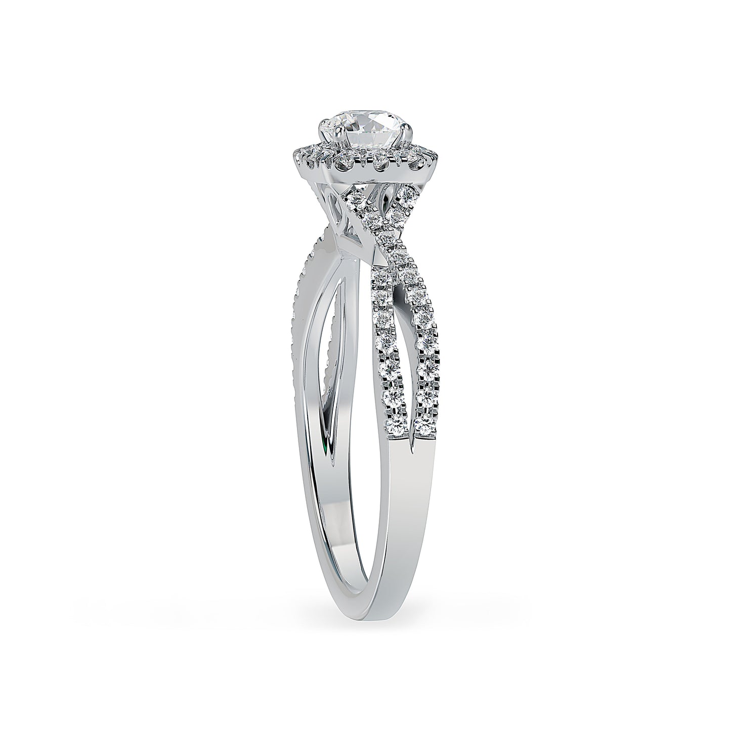 Lab Grown Diamond Halo Engagement Ring (8055182721254) (10220935774401)