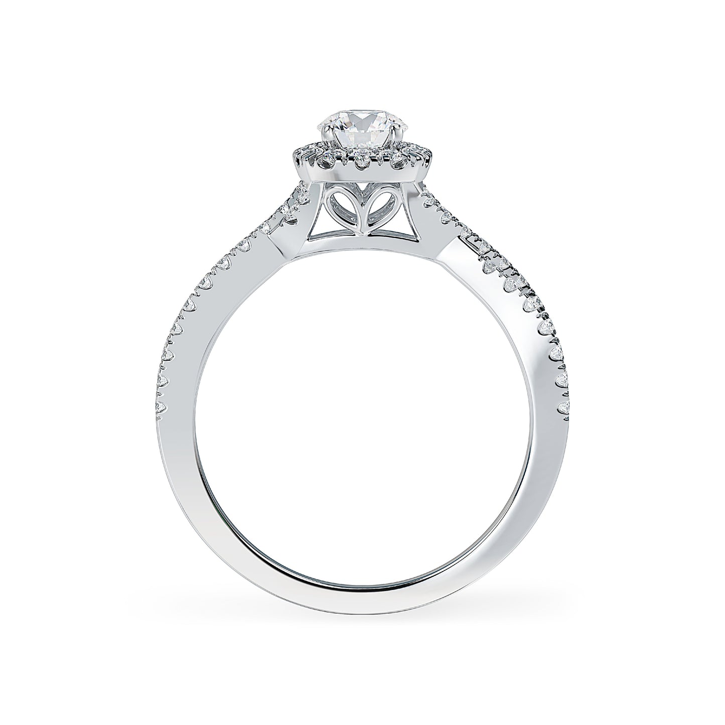 Lab Grown Diamond Halo Engagement Ring (8055182721254) (10220935774401)