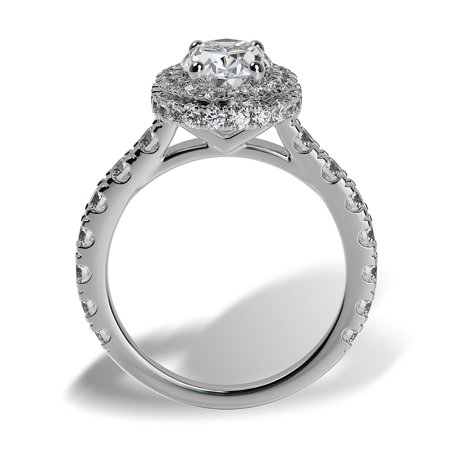 Lab Grown Diamond Halo Engagement Ring (8055182786790) (10220933054657)