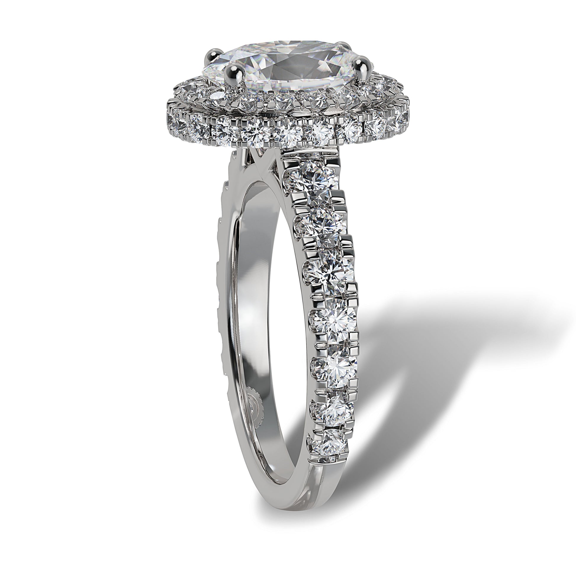 Lab Grown Diamond Halo Engagement Ring (8055182786790) (10220933054657)