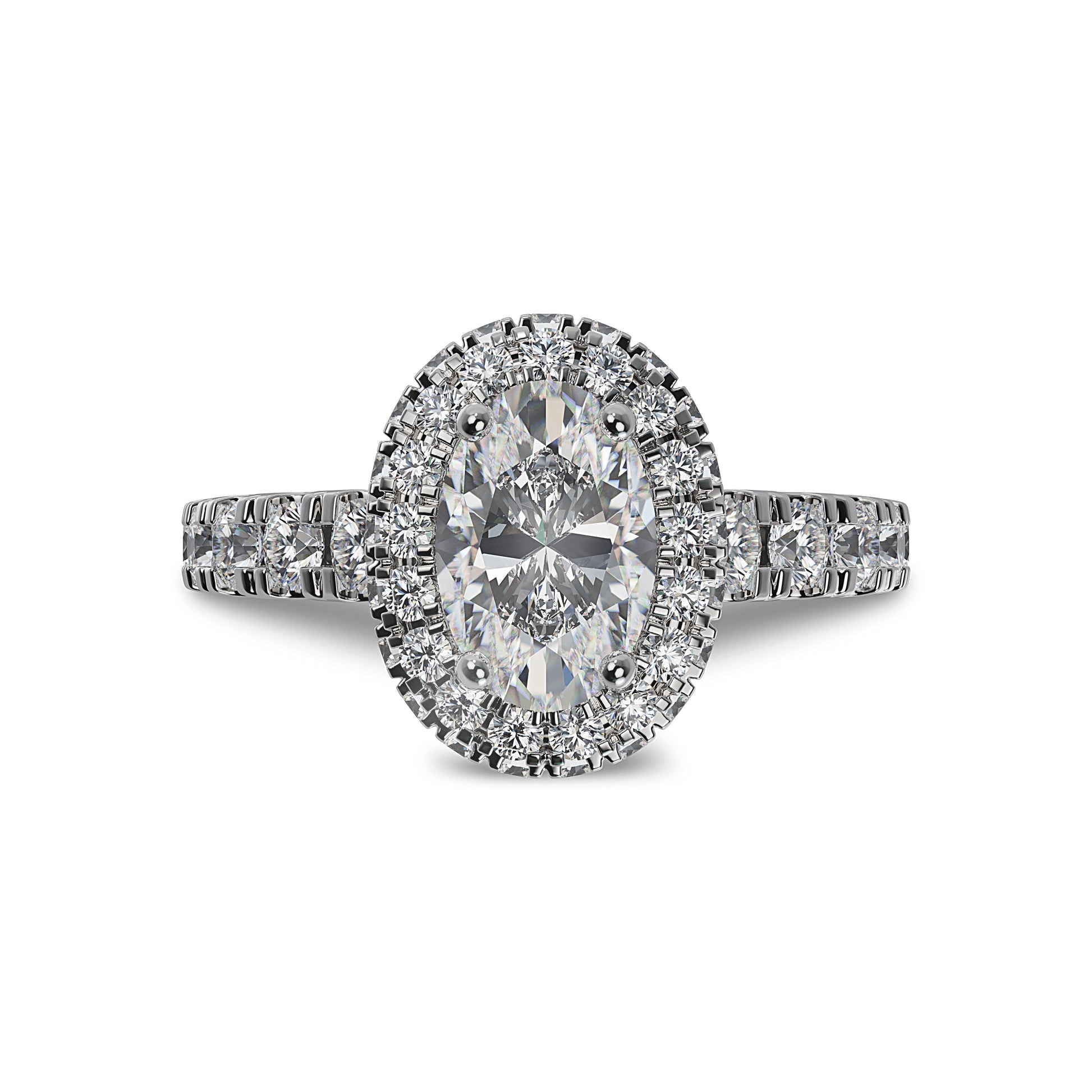 Lab Grown Diamond Halo Engagement Ring (8055182786790) (10220933054657)