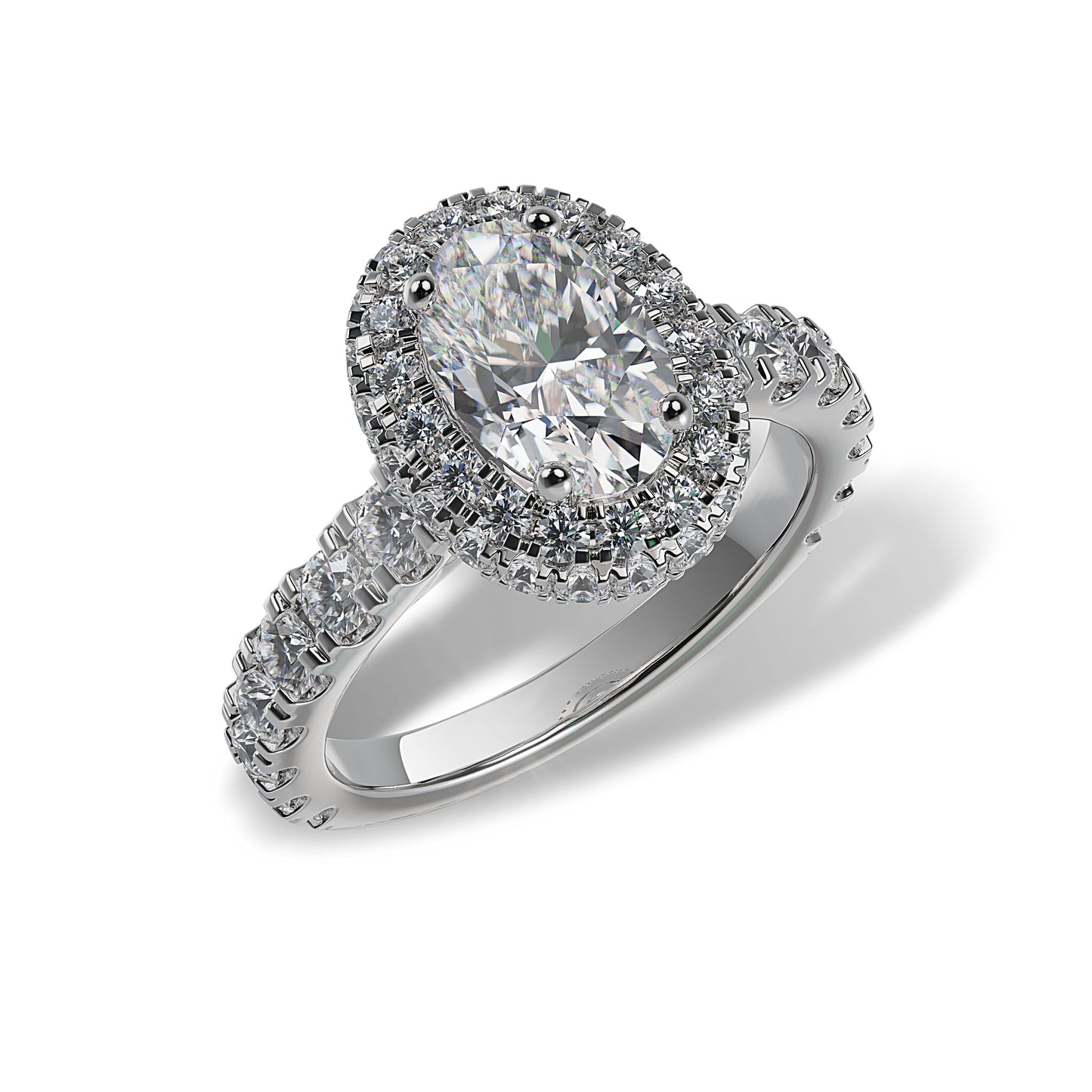 Lab Grown Diamond Halo Engagement Ring (8055182786790) (10220933054657)