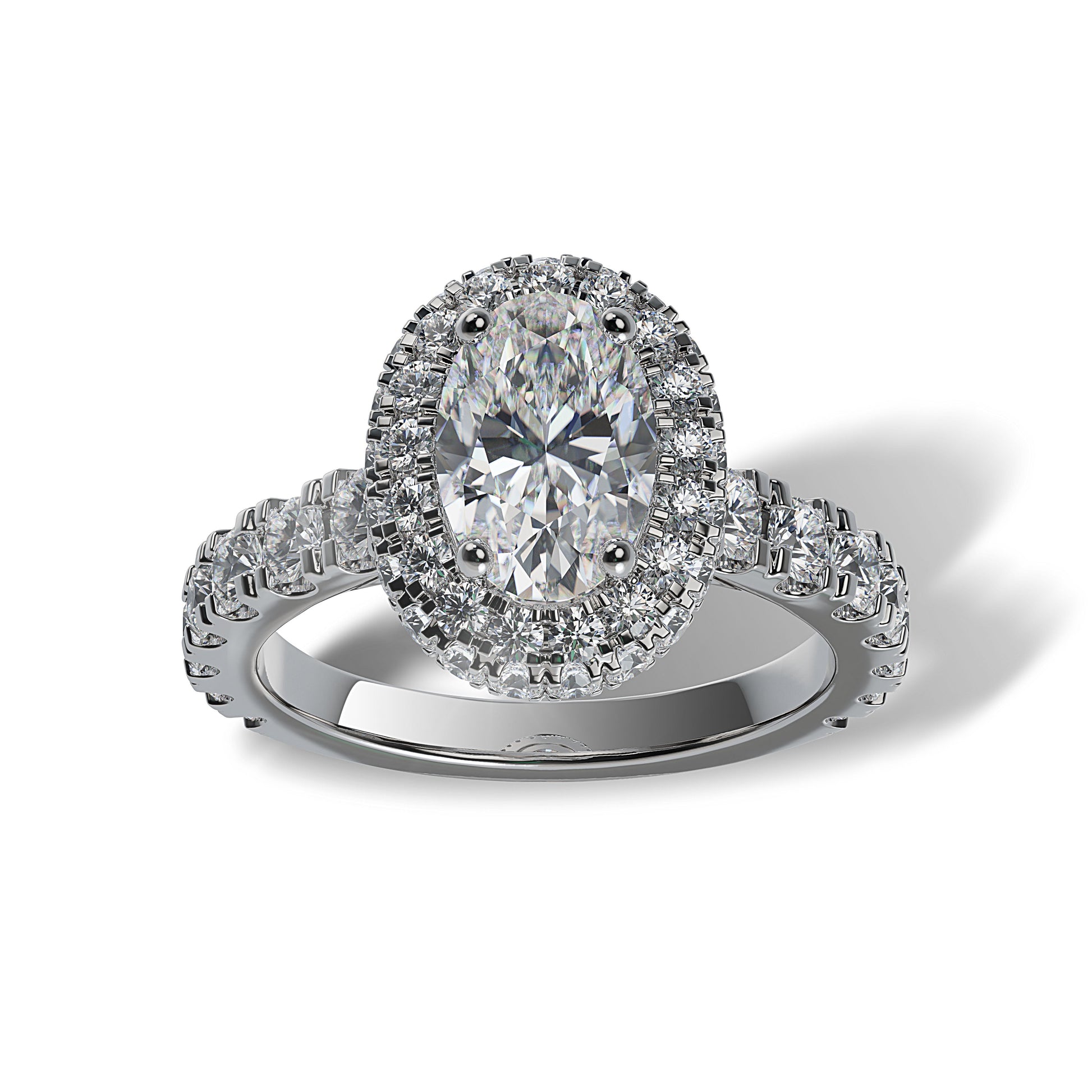 Lab Grown Diamond Halo Engagement Ring (8055182786790) (10220933054657)