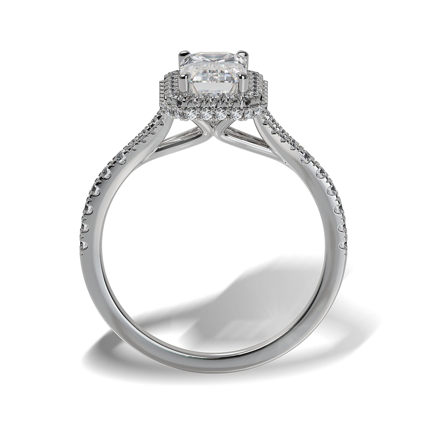 Lab Grown Diamond Halo Engagement Ring (8055182885094) (10220930334913)