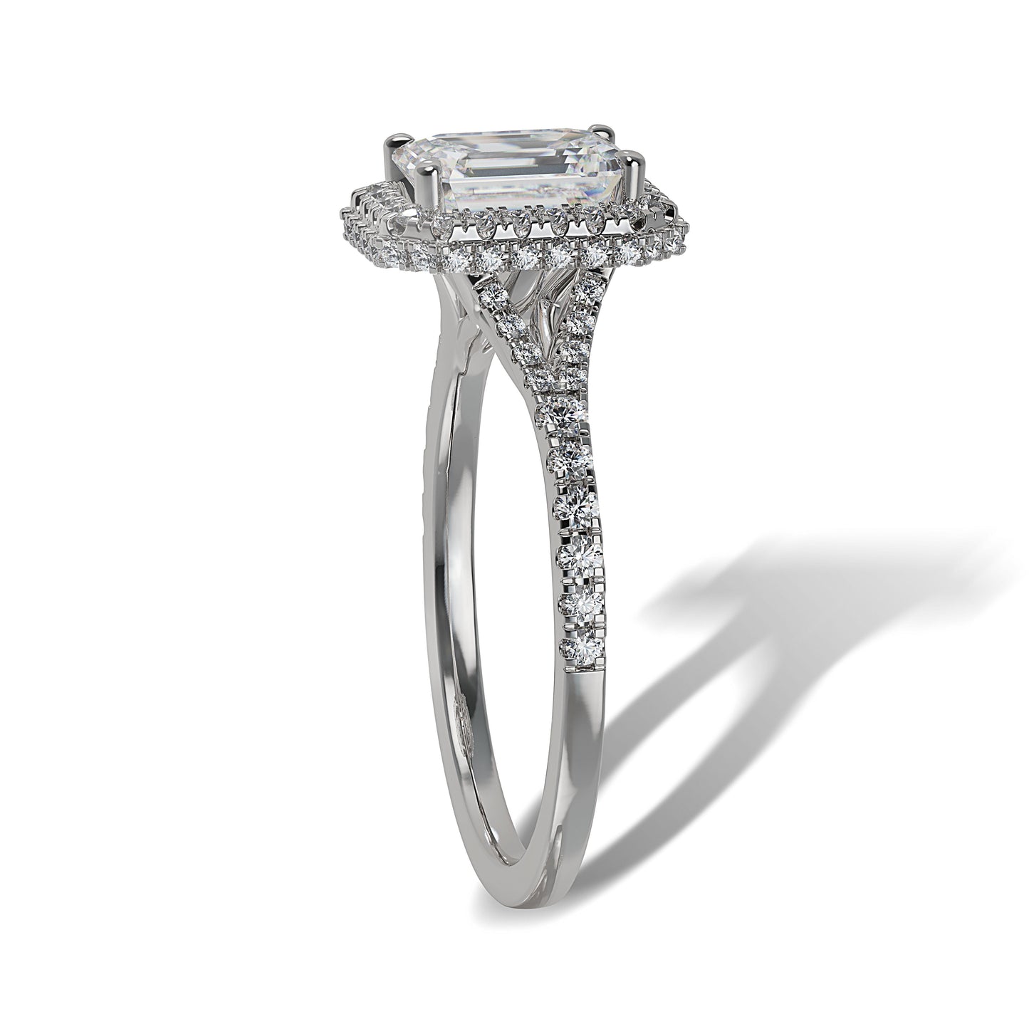 Lab Grown Diamond Halo Engagement Ring (8055182885094) (10220930334913)