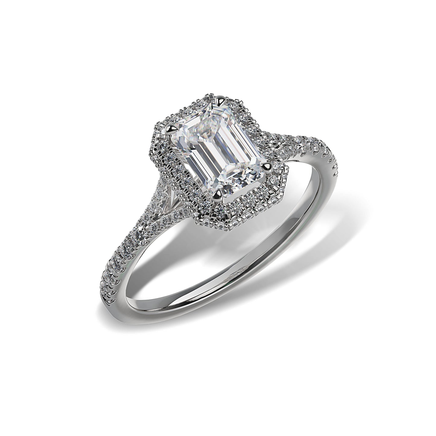 Lab Grown Diamond Halo Engagement Ring (8055182885094) (10220930334913)