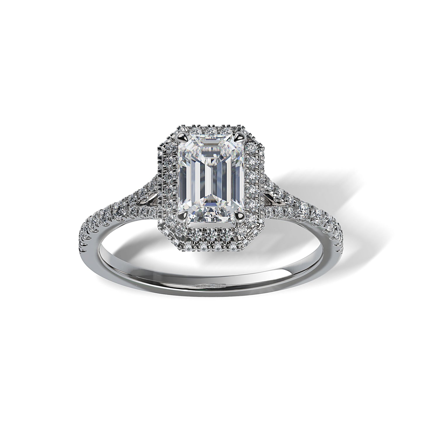 Lab Grown Diamond Halo Engagement Ring (8055182885094) (10220930334913)