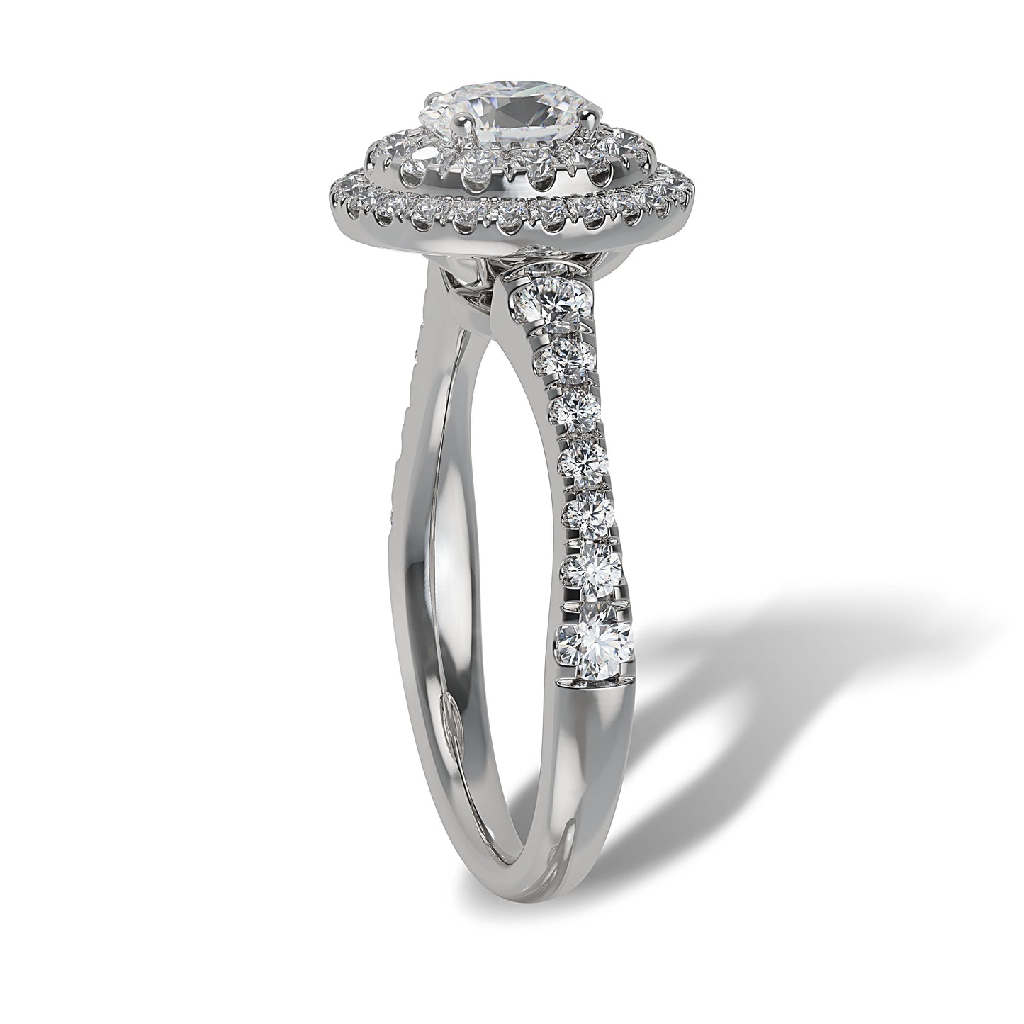 Lab Grown Diamond Halo Engagement Ring (8055182950630) (10220928729281)