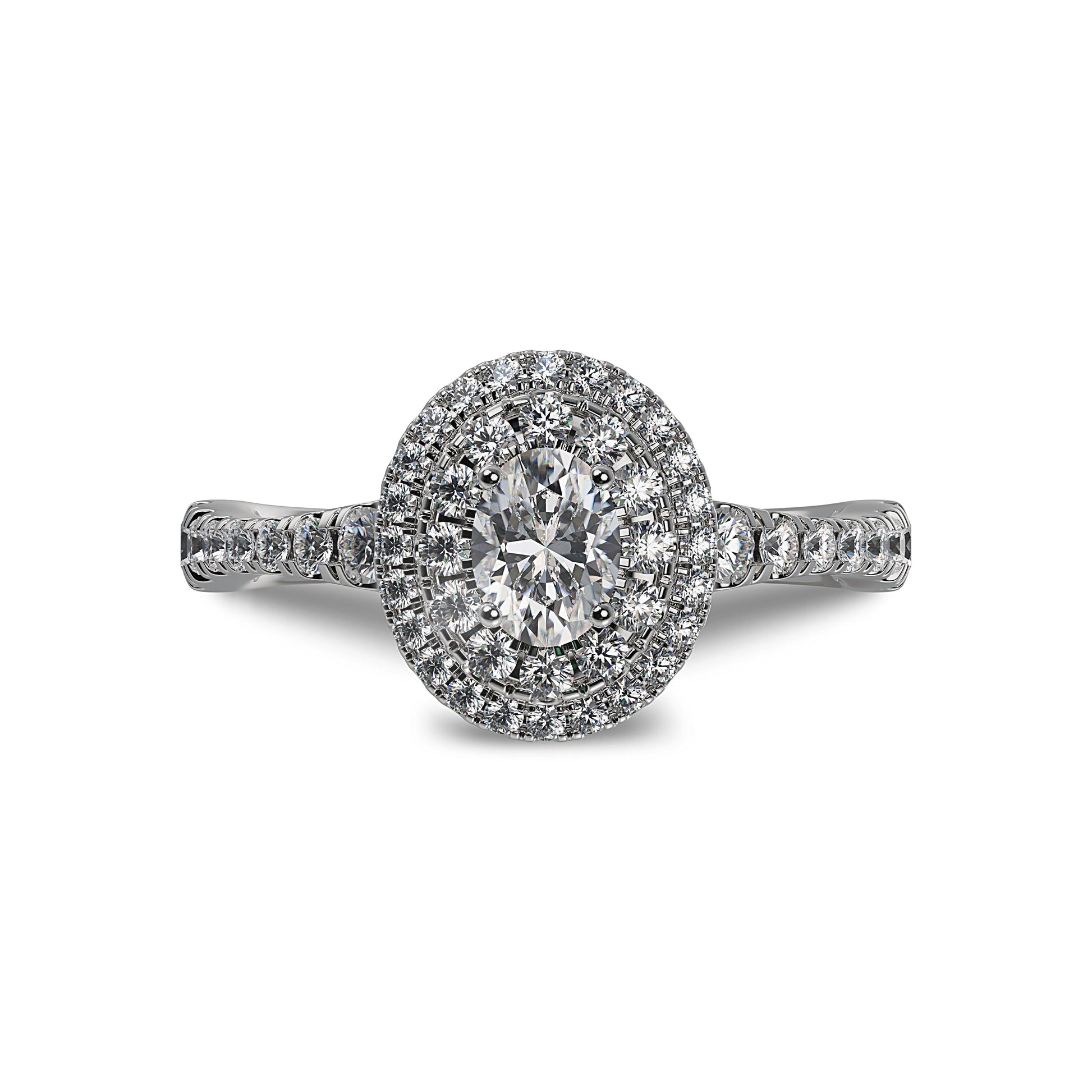 Lab Grown Diamond Halo Engagement Ring (8055182950630) (10220928729281)