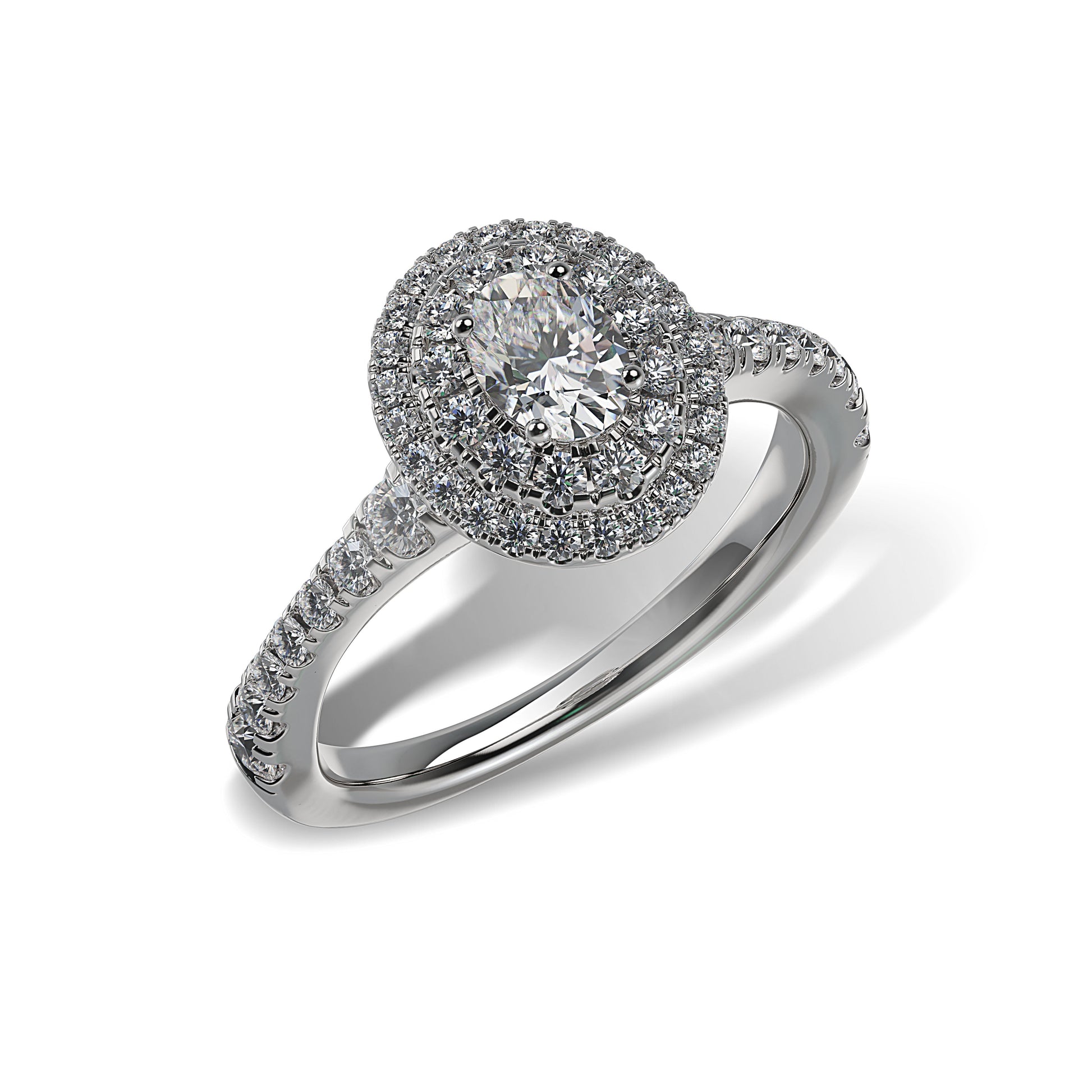 Lab Grown Diamond Halo Engagement Ring (8055182950630) (10220928729281)