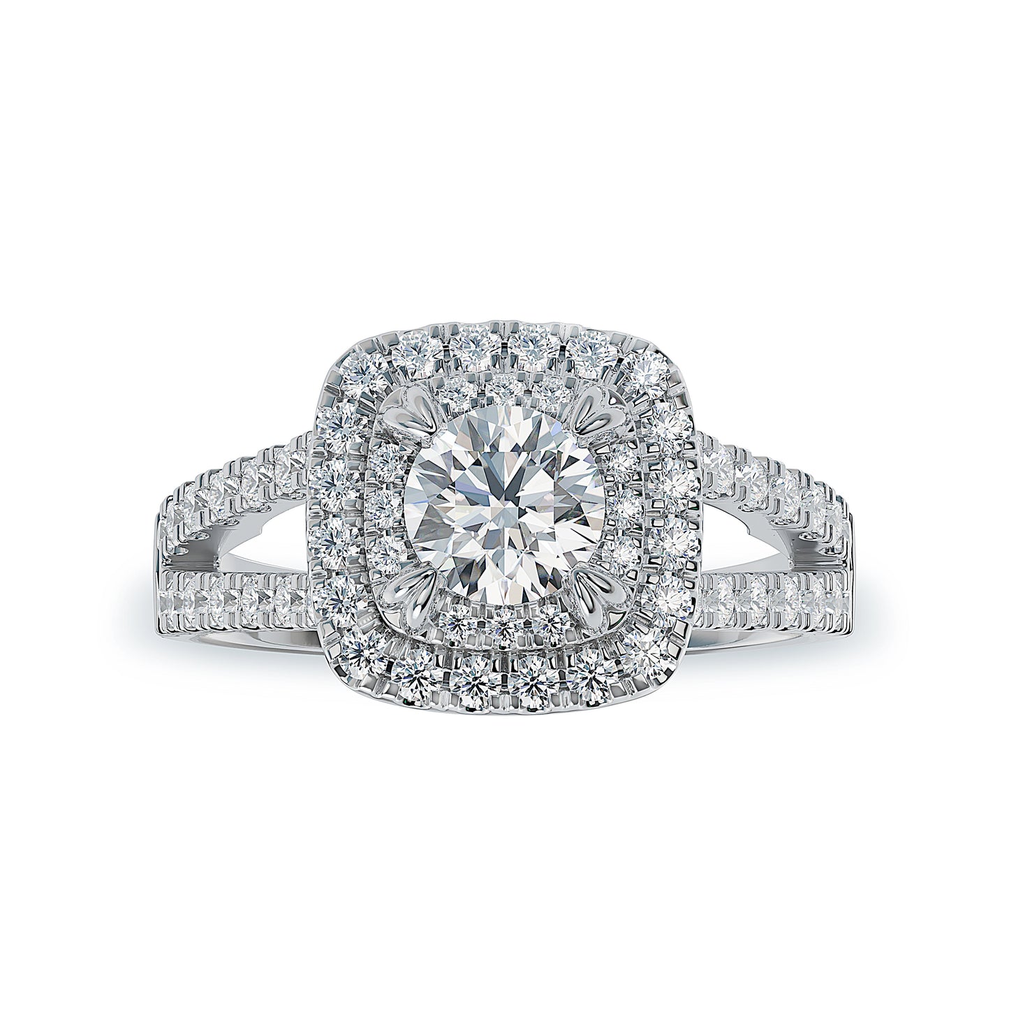 Lab Grown Diamond Halo Engagement Ring (8055182983398) (10220925681857)