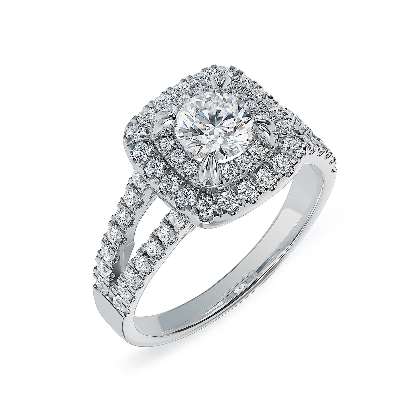 Lab Grown Diamond Halo Engagement Ring (8055182983398) (10220925681857)