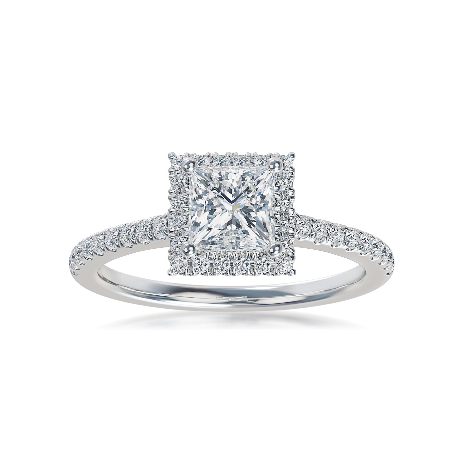 Lab Grown Diamond Halo Engagement Ring (8055183016166) (10220924371137)