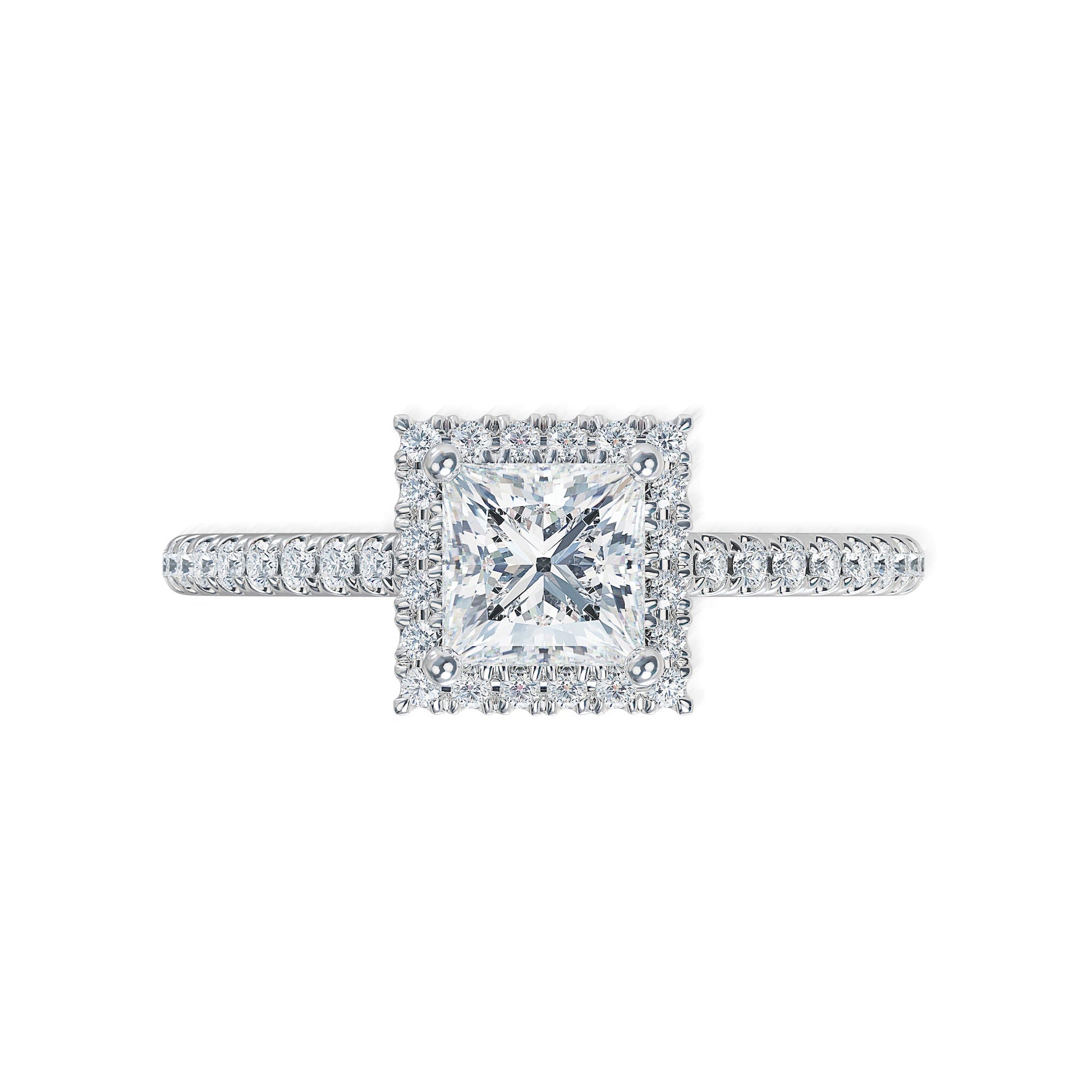 Lab Grown Diamond Halo Engagement Ring (8055183016166) (10220924371137)