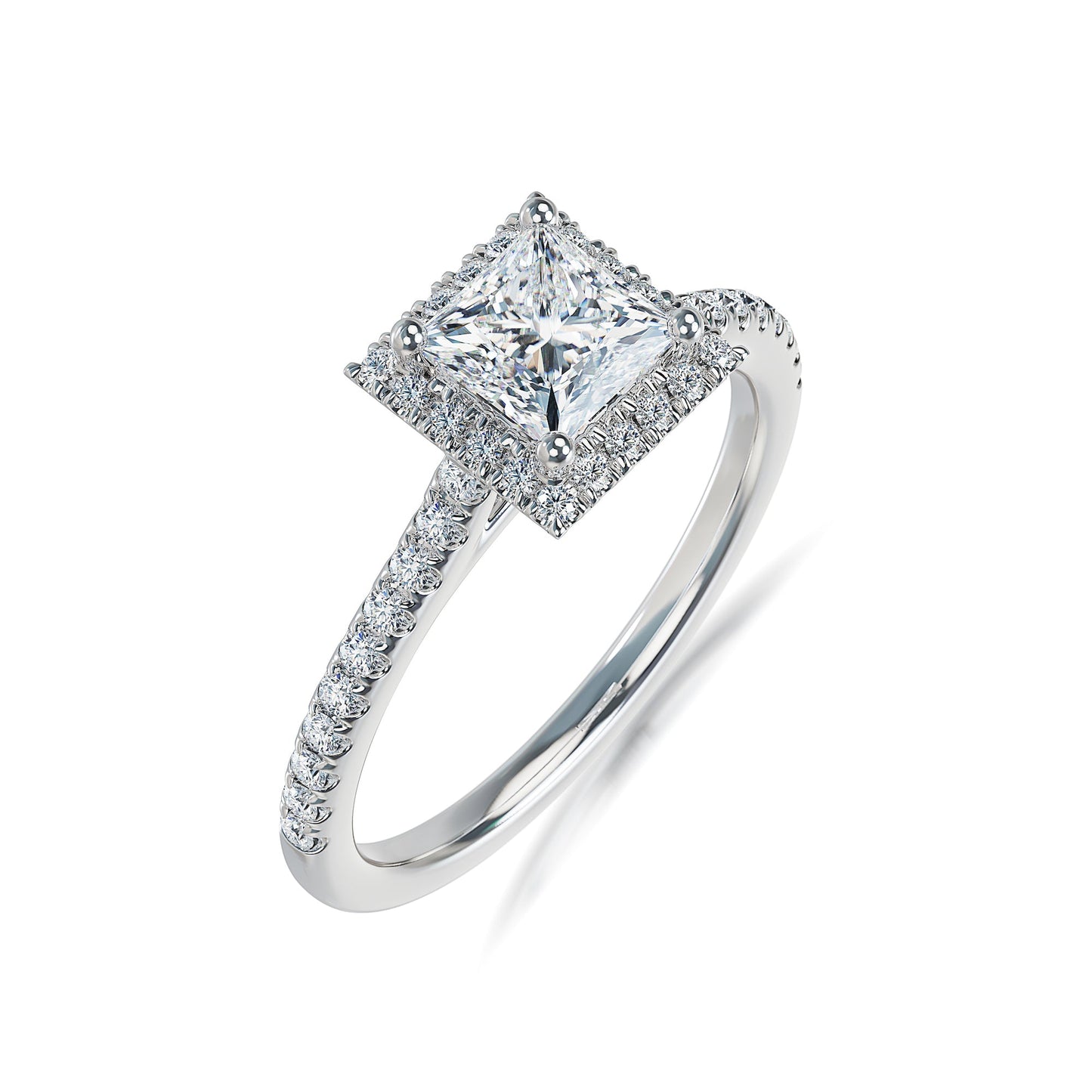 Lab Grown Diamond Halo Engagement Ring (8055183016166) (10220924371137)