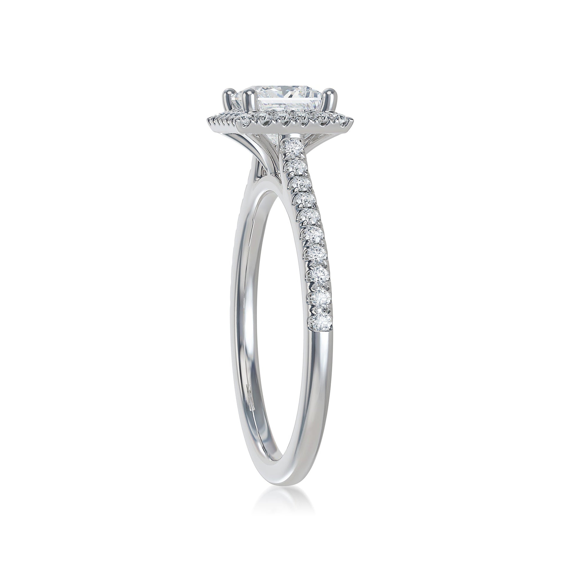 Lab Grown Diamond Halo Engagement Ring (8055183016166) (10220924371137)