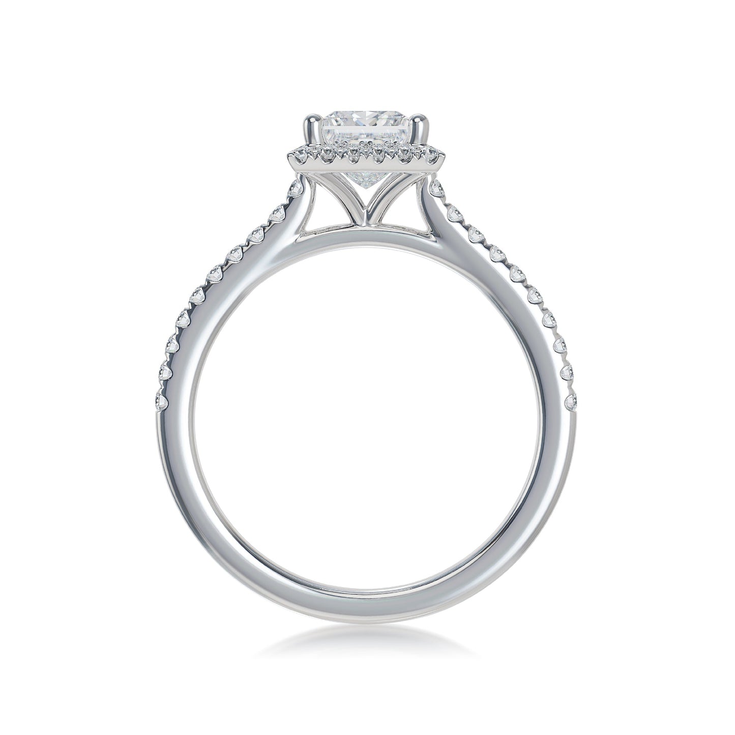 Lab Grown Diamond Halo Engagement Ring (8055183016166) (10220924371137)