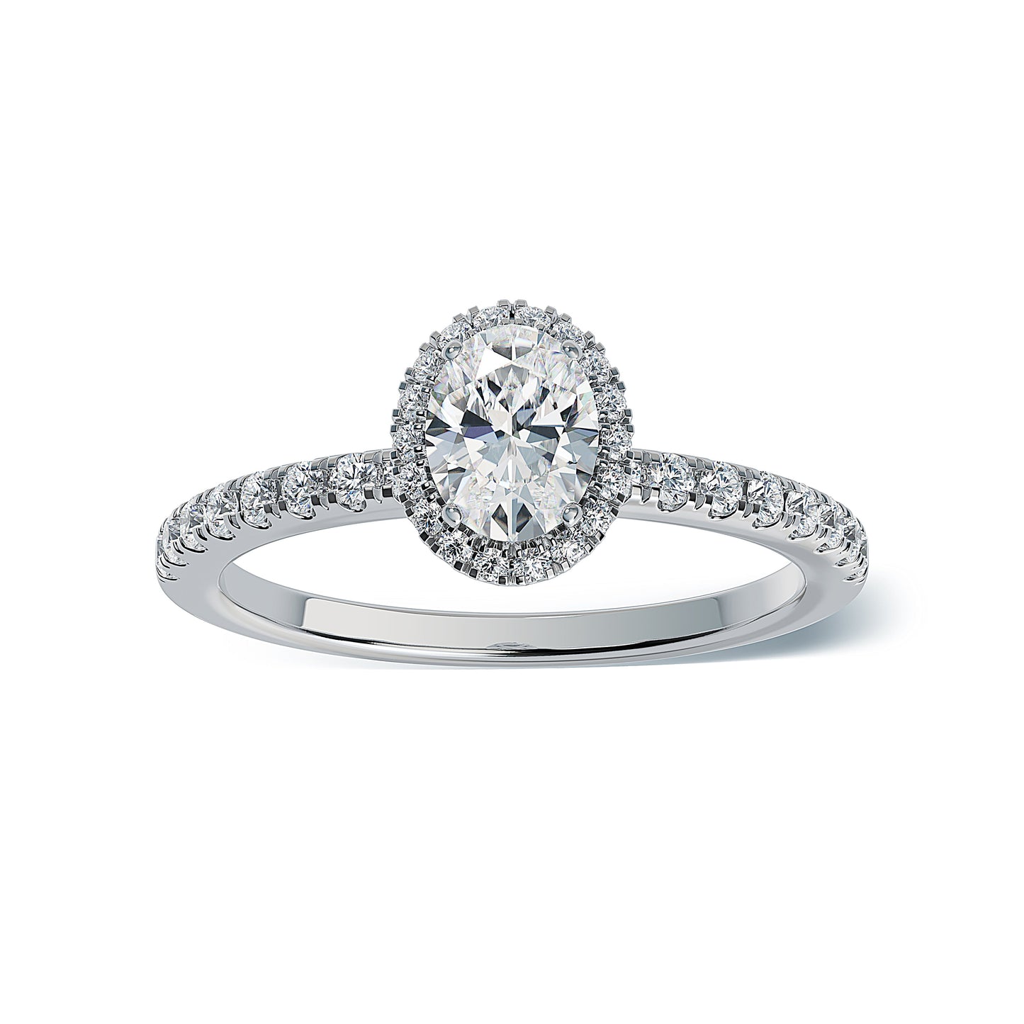 Lab Grown Diamond Halo Engagement Ring (8055183048934) (10220923912385)