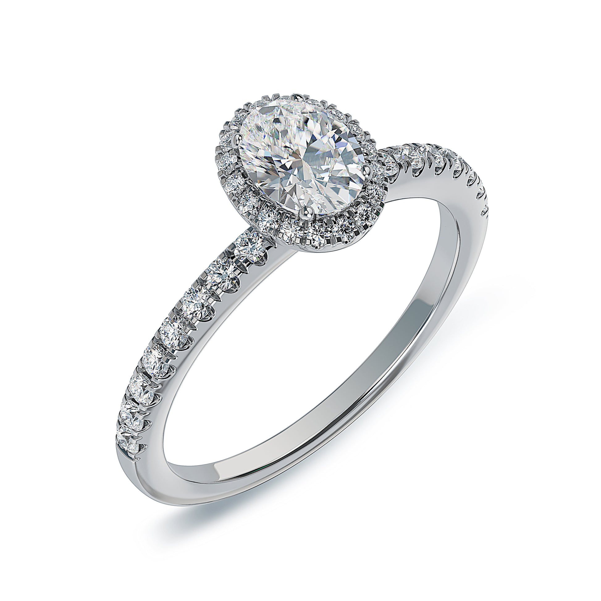 Lab Grown Diamond Halo Engagement Ring (8055183048934) (10220923912385)