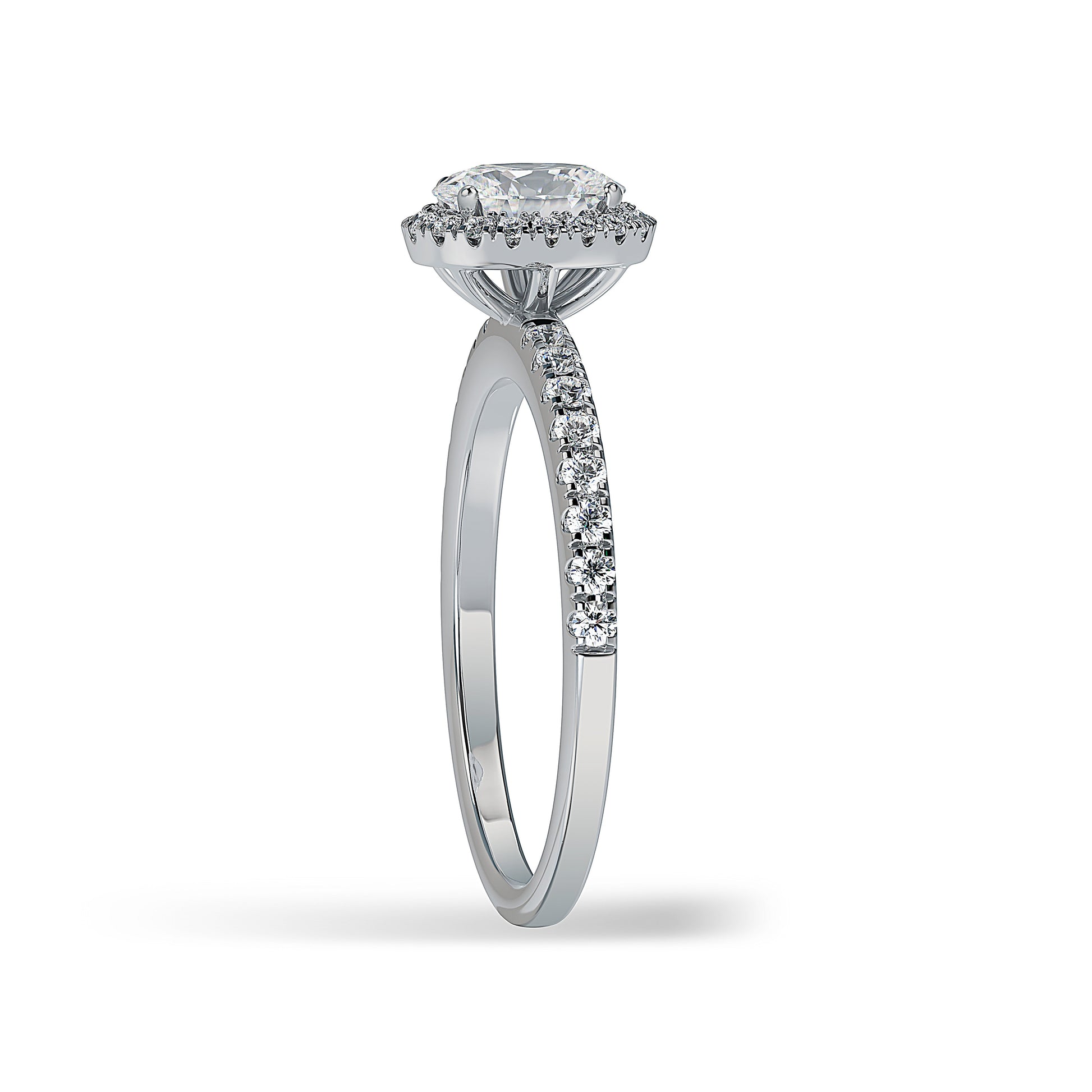 Lab Grown Diamond Halo Engagement Ring (8055183048934) (10220923912385)